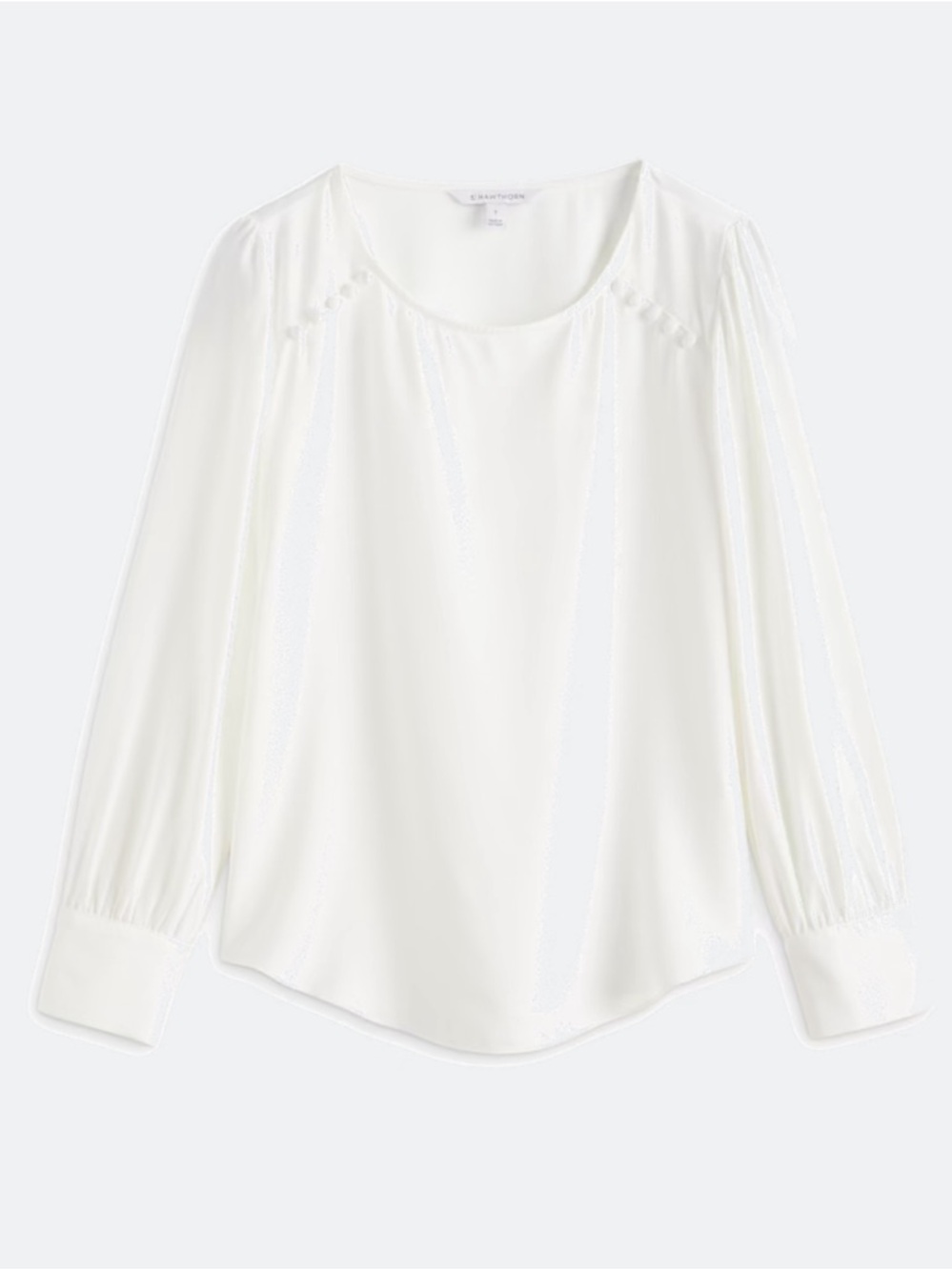 NWOT 41 Hawthorn White Button-Trim Blouse Women’s Large